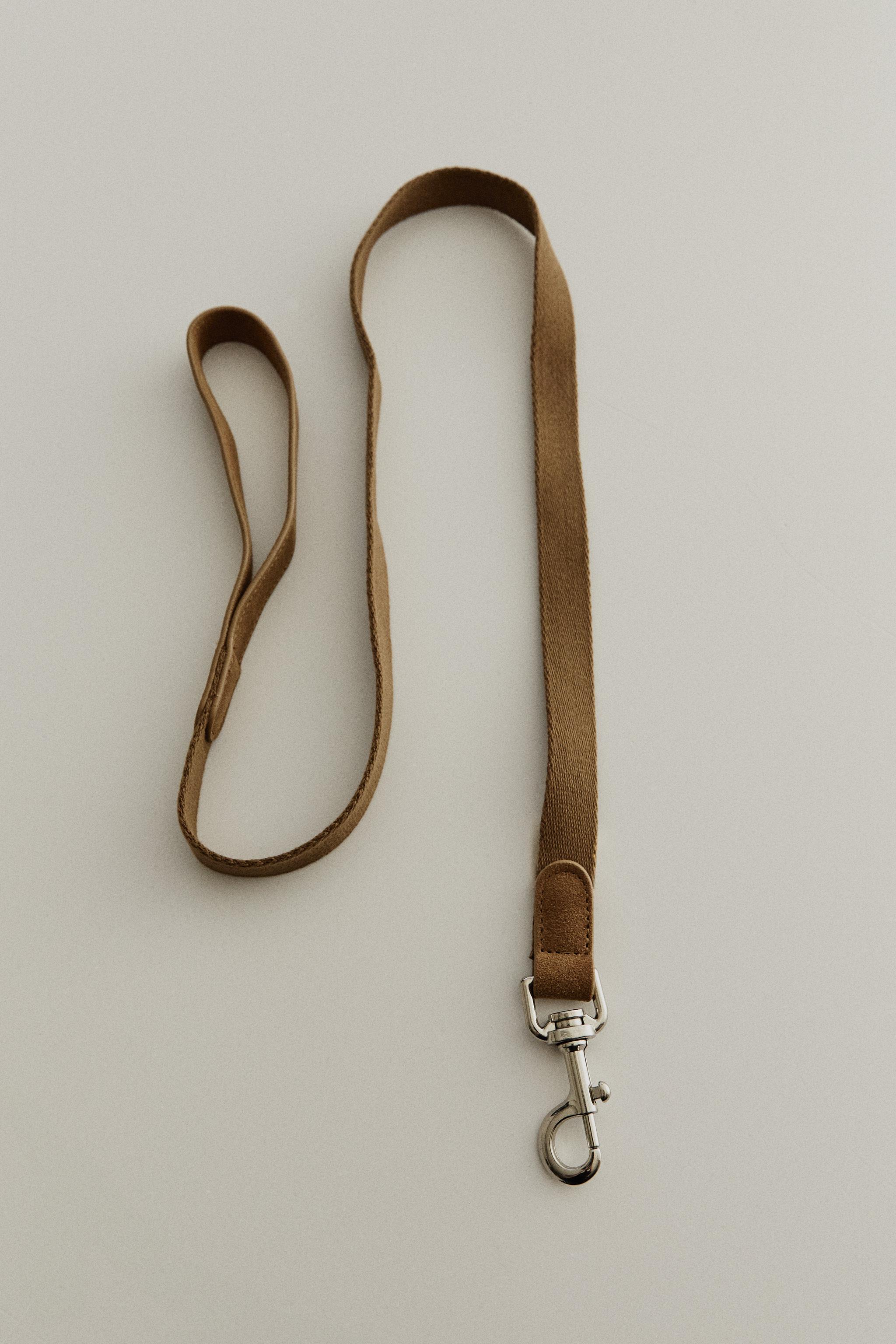 LEATHER PET LEAD WITH CLIP